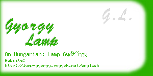 gyorgy lamp business card